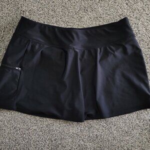 Beach Diva Black Swim Skort Size 8